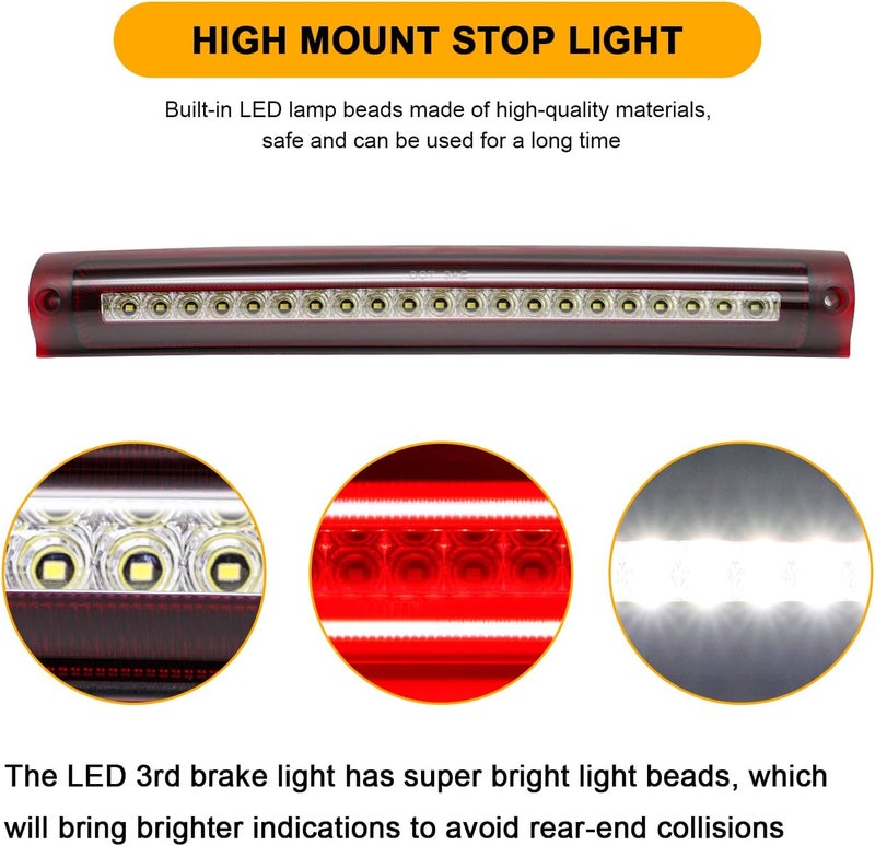 Mynoway LED 3rd Third Brake Light Replacement for F150 1997-2003, F250 1997-1999,F-150 Heritage 2004,Center High Mount Stop Cargo Lamp - Image 3